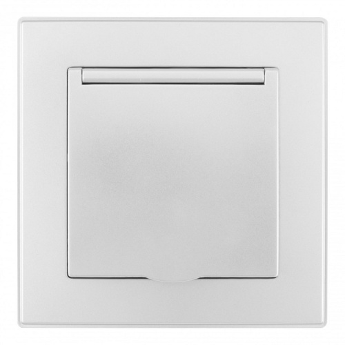 Розетка с заземлением и шторкой, с крышкой Arte Milano SET06-1 SET06-1-41-1 silver в Нижнем Новгороде фото 4