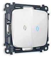 Выключатель проходной двухклавишный с подсветкой без рамки Ambrella Volt OMEGA MO104040 в Нижнем Новгороде