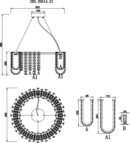 Подвесная люстра Zortes Amanda ZRS.30514.21 в Нижнем Новгороде фото 6