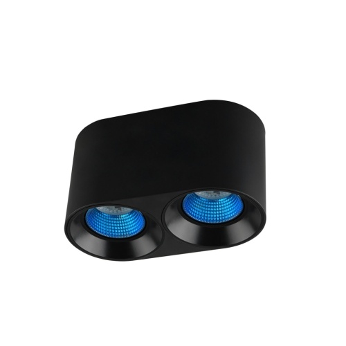 DK3096-BK+CY Светильник накладной IP 20, 10 Вт, GU5.3, LED, черный/голубой, пластик в Поворино