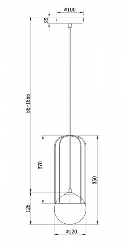 Подвесной светильник Maytoni Telford P361PL-01G в Бородино фото 3