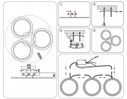 Потолочная люстра Ambrella Light FA FA4052 в Нижнем Новгороде фото 12