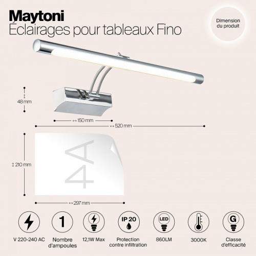 Подсветка для картины Maytoni Fino MIR003WL-L12CH в Гаджиево фото 2