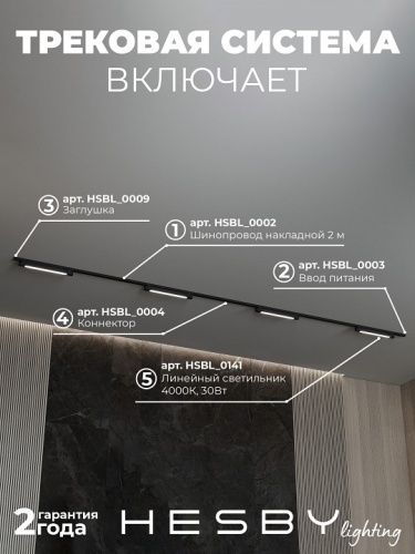 Комплект трековый Hesby Lighting №1 однофазная накладная Skylite HSBL_kompl_S001_NI4B4K в Нижнем Новгороде фото 8