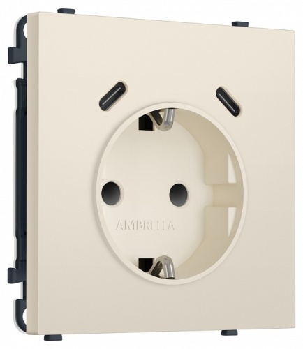 Розетка с заземлением и со шторкой и 2хUSB C, без рамки Ambrella Volt MS MS330510 в Нижнем Новгороде
