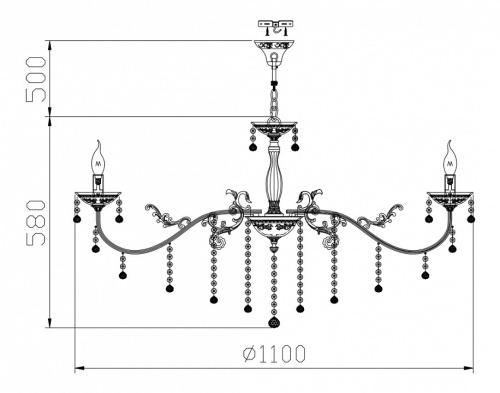 Подвесная люстра Maytoni Bellona ARM386-12-W в Владивостоке фото 3