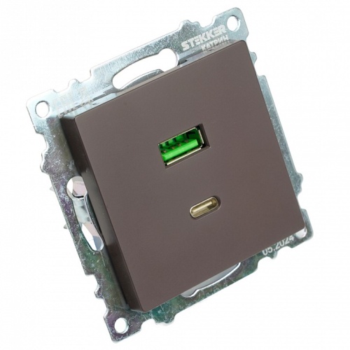 Розетка 2хUSB type A и C без рамки Stekker Катрин 50057 в Нижнем Новгороде фото 9