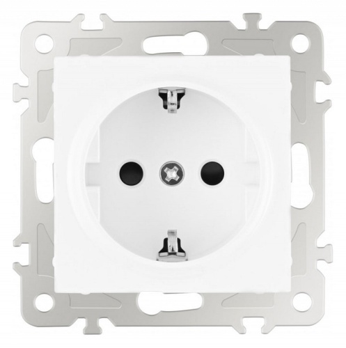 Розетка с заземлением и со шторкой, без рамки Arte Milano am-206 206.40-1.white в Нижнем Новгороде
