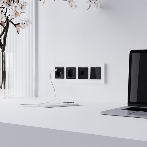 Розетка Ethernet RJ-45 без рамки Werkel черный акрил W1181048 в Нижнем Новгороде фото 2