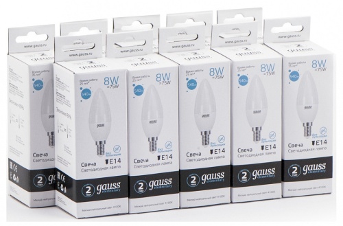 Лампа светодиодная Gauss  E14 8Вт 4100K 33128 в Нижнем Новгороде фото 6