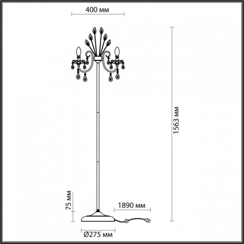 Торшер Odeon Light Versia 4977/3F в Сочи фото 2