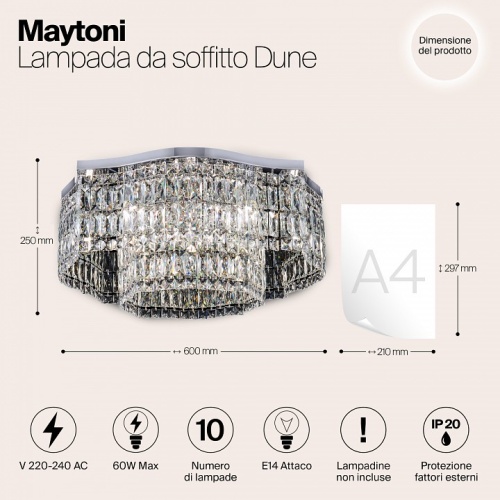 Потолочная люстра Maytoni Дюна DIA005CL-10CH в Нижнем Новгороде фото 2