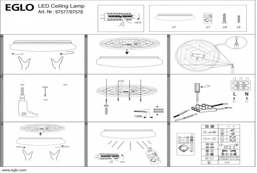 Накладной светильник Eglo Sileras 97578 в Нижнем Новгороде фото 2