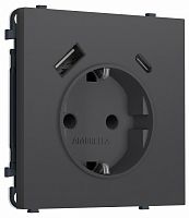 Розетка с заземлением и со шторкой и 2хUSB type A и C, без рамки Ambrella Volt MS MS910010 в Нижнем Новгороде