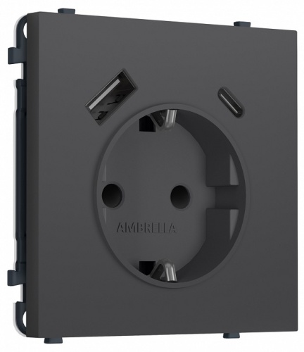 Розетка с заземлением и со шторкой и 2хUSB type A и C, без рамки Ambrella Volt MS MS910010 в Нижнем Новгороде