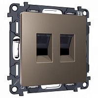 Розетка двойная Ethernet RJ-45 и со шторками, без рамки Ambrella Volt ALFA MA642110 в Нижнем Новгороде