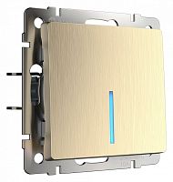 Выключатель проходной одноклавишный с подсветкой без рамки Werkel шампань рифленый W1112110 в Нижнем Новгороде