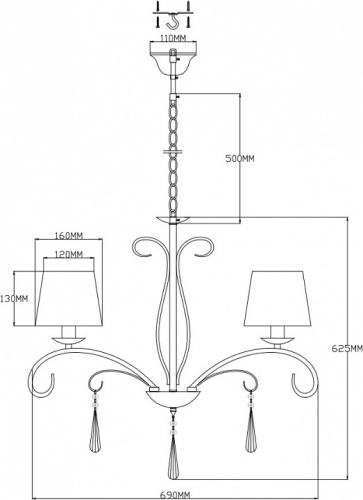 Подвесная люстра Moderli Aramco V2601-5P в Нижнем Новгороде фото 2