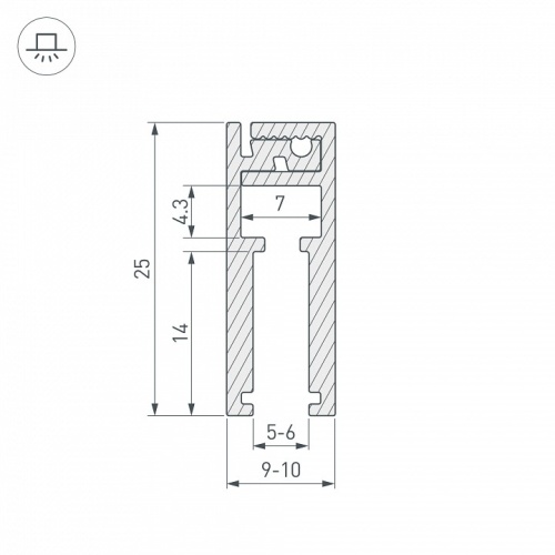 Профиль для стекла Arlight KLUS-GLASS-56-2000 ANOD 019193 в Нижнем Новгороде фото 2