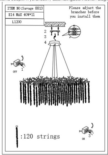 Подвесная люстра iLamp Savage 8813-L1200 GD в Нижнем Новгороде фото 2