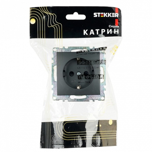 Розетка с заземлением и со шторкой, без рамки Stekker Катрин 39610 в Нижнем Новгороде фото 6