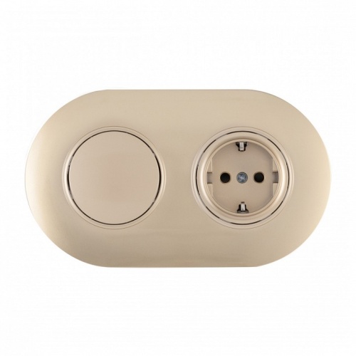 Блок с выключателями одноклавишными влагозащищенными Arte Milano SET08-2 SET08-2-40-1-30-1 shampan в Нижнем Новгороде