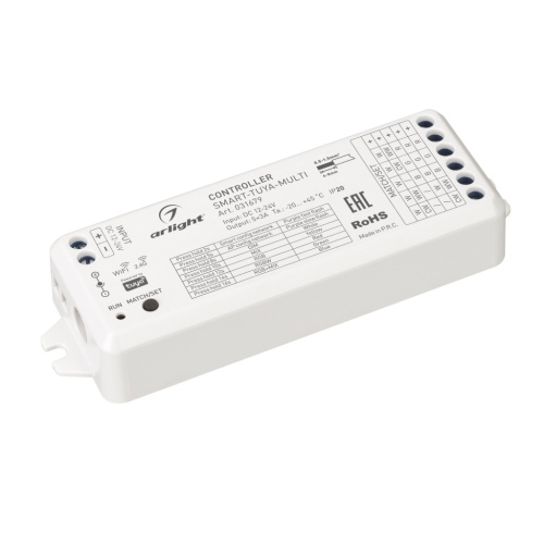 Контроллер SMART-TUYA-MULTI (12-24V, 5x3A, RGB-MIX, 2.4G) (Arlight, IP20 Пластик, 5 лет) в Иланском