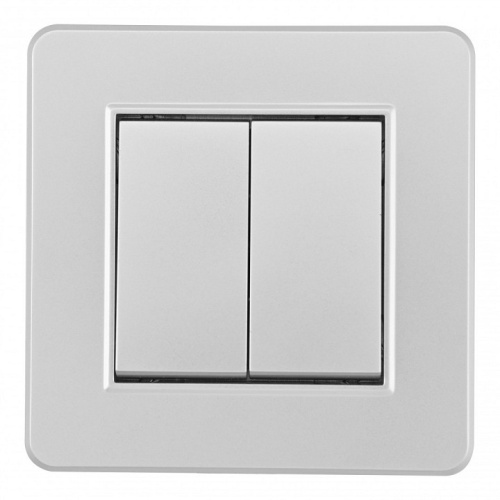 Выключатель двухклавишный Arte Milano SET16-1 SET16-1-30-2 silver в Нижнем Новгороде фото 3