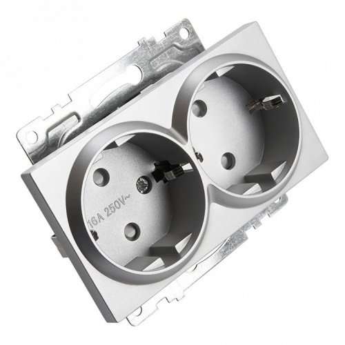 Розетка двойная с заземлением и со шторкой, без рамки Stekker Катрин 39584 в Нижнем Новгороде фото 5