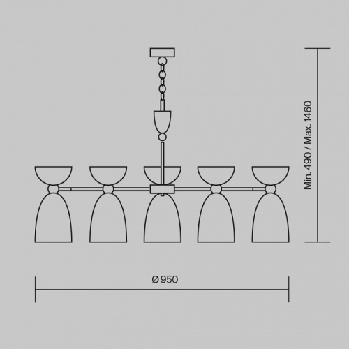 Подвесная люстра Maytoni Cloches MOD113PL-07W в Нижнем Новгороде фото 7