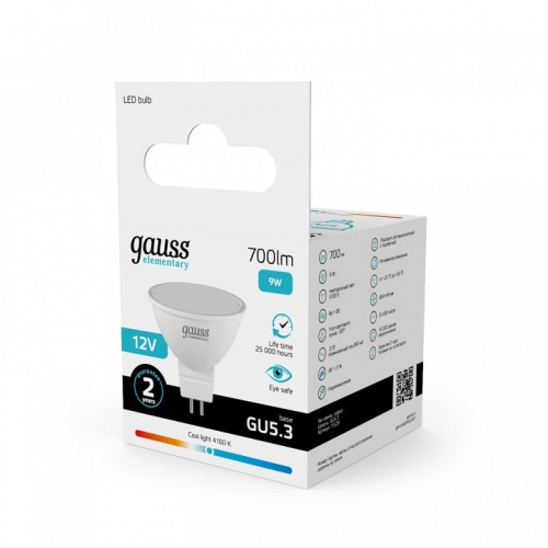 Лампа светодиодная Gauss Elementary GU5.3 9Вт 4100K 11529 в Нижнем Новгороде фото 3