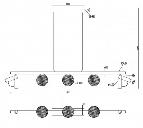 Подвесной светильник iLedex Telescope C4774-100 SBK в Нижнем Новгороде фото 2