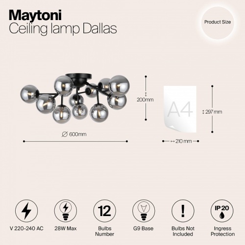 Потолочная люстра Maytoni Dallas MOD545CL-12B в Нижнем Новгороде фото 4