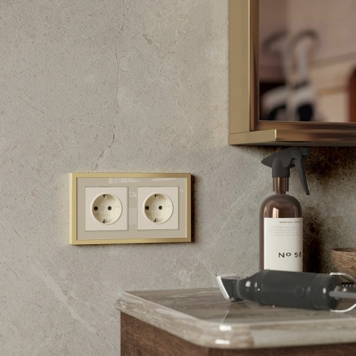 Рамка на 2 поста Werkel Baguette (айвори/латунь) W0022851 в Нижнем Новгороде фото 4