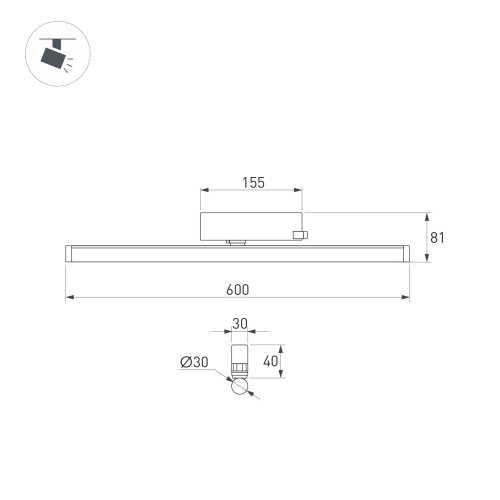 Светильник LGD-TUBE-TURN-4TR-L600-20W Warm3000 (BK, 180 deg, 230V) (Arlight, IP20 Металл, 3 года) в Россоши фото 7