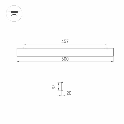 Светильник ALT-LINEAIR-FLAT-UPDOWN-DIM-S2094-600-25W Day4000 (BK, 100 deg, 230V) (Arlight, IP20 Металл, 3 года) в Слободском фото 2