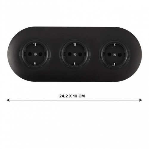 Розетка с заземлением и со шторкой Arte Milano SET08-3 SET08-3-40-1x3 black в Нижнем Новгороде фото 2