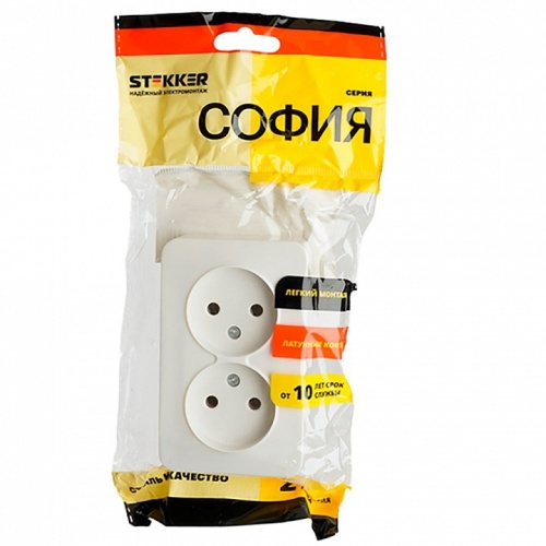 Розетка двойная без заземления Stekker София 49303 в Нижнем Новгороде фото 2