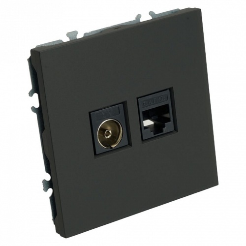 ТВ-розетка и розетка Ethernet RJ-45 без рамки Stekker Эмили 49846 в Нижнем Новгороде фото 8