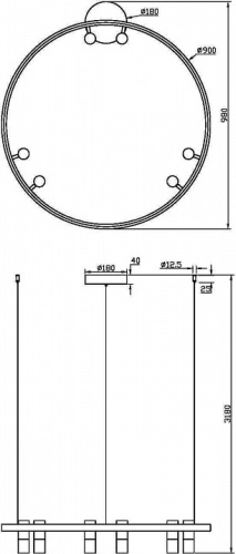 Подвесная люстра Maytoni Halo MOD102PL-L42BK в Яранске фото 2