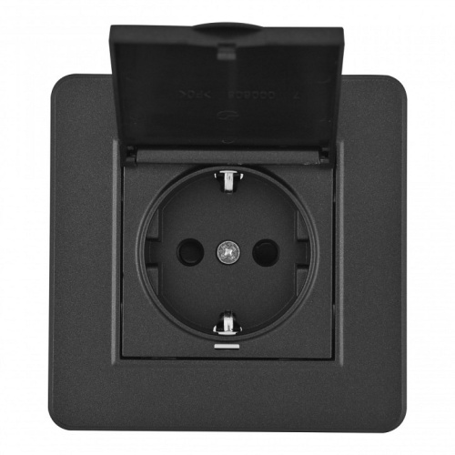 Розетка с заземлением и шторкой, с крышкой Arte Milano SET16-1 SET16-1-41-1 black в Нижнем Новгороде фото 5