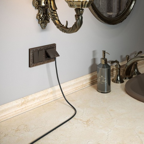 Накладка для розетки с крышкой Werkel бронзовый W1179212 в Нижнем Новгороде фото 2