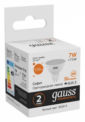 Лампа светодиодная Gauss Софит GU5.3 7Вт 3000K 13517 в Нижнем Новгороде фото 5