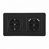 Розетка с заземлением и со шторкой и 2хUSB Arte Milano SET16-2 SET16-2-47-1-40-1 black в Нижнем Новгороде