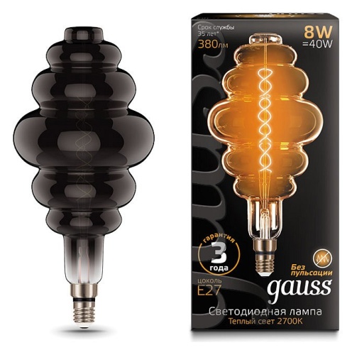 Лампа светодиодная Gauss LED Vintage Filament Flexible E27 8Вт 2700K 159802008 в Нижнем Новгороде