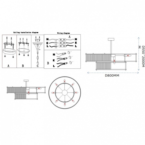 Люстра на штанге Imperiumloft RH Marais Round Chandelier D80 40,2668 в Нижнем Новгороде фото 11