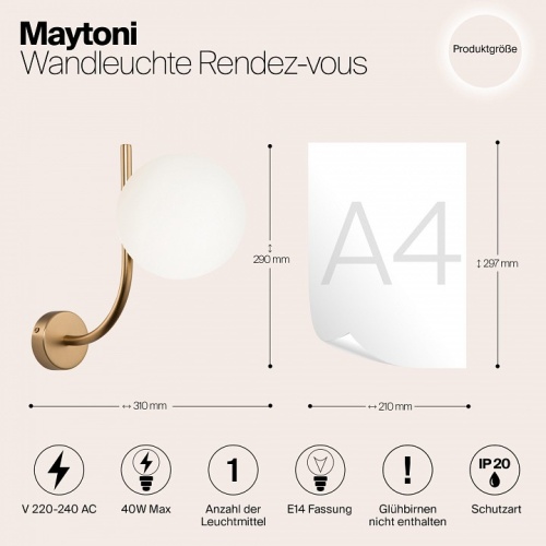 Бра Maytoni Rendez-vous MOD109WL-01BS в Похвистнево фото 6