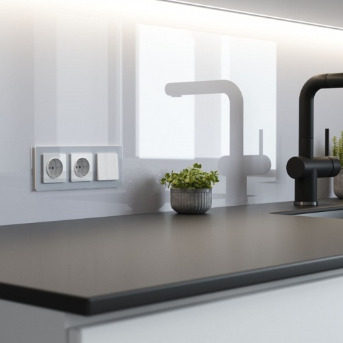 Выключатель одноклавишный с подсветкой без рамки Werkel белый акрил W1110141 в Нижнем Новгороде фото 3