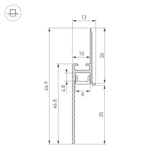 Профиль PLINTUS-FANTOM-BENT-H35-SIDE-2000 WHITE (Arlight, Алюминий) в Ярцево