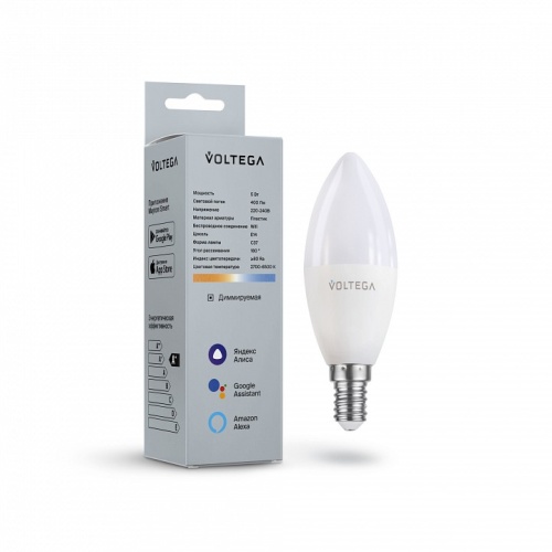 Лампа светодиодная с управлением через Wi-Fi Voltega Wi-Fi bulbs E14 5Вт 2700-6500K 2427 в Нижнем Новгороде фото 4